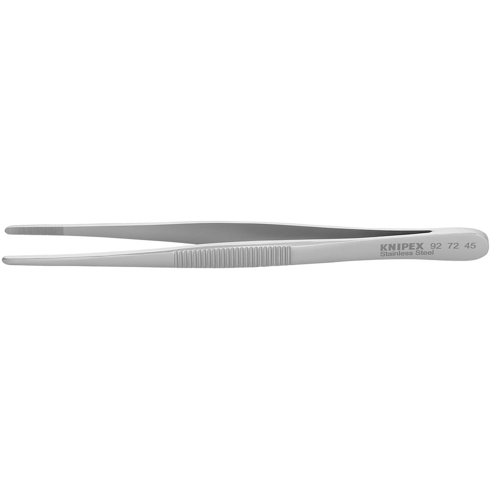 Tweezers; Tweezer Type: Utility; Pattern: Serrated Blunt Tip; Material: Stainless Steel; Tip Type: Blunt; Tip Shape: Pointed; Overall Length (Inch): 5-3/4; Grip Style: Smooth