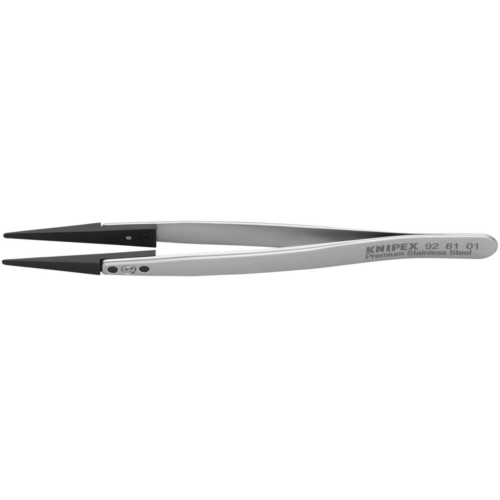 Tweezers; Tweezer Type: Utility; Pattern: Smooth Pointed Tip and Serrated Bent Tip; Material: Stainless Steel; Tip Type: Extra Fine; Tip Shape: Pointed; Overall Length (Inch): 5-1/4; Grip Style: Smooth