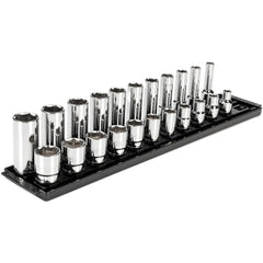 Deep Standard Socket Set Socket Set: 22 Pc, 0.375 to 1" Socket