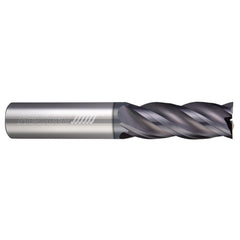 Square End Mill: 3/8" Dia, 7/8" LOC, 4 Flute, Solid Carbide