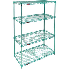 Wire Shelving; Shelving Type: Stationary Wire Shelving; Shelf Type: Adjustable; Adjustment Type: Split Sleeve; Shelf Capacity: 800; Mobility: Stationary; Depth (Inch): 18; Height (Inch): 74; Width (Inch): 48; Wire Shelving Material: Antimicrobial Steel