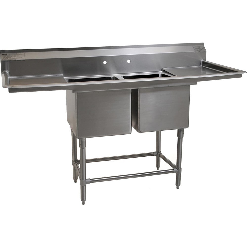 Sinks; Mounting Location: Free-Standing; Number Of Bowls: 2; Material: Stainless Steel; Faucet Included: No; Faucet Type: No Faucet; Depth (Inch): 14; Valve Design: No Valve