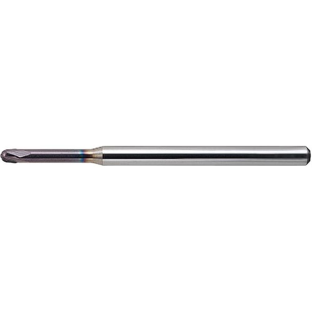 Ball End Mill: 1/8" Dia, 1/8" LOC, 4 Flute, Solid Carbide