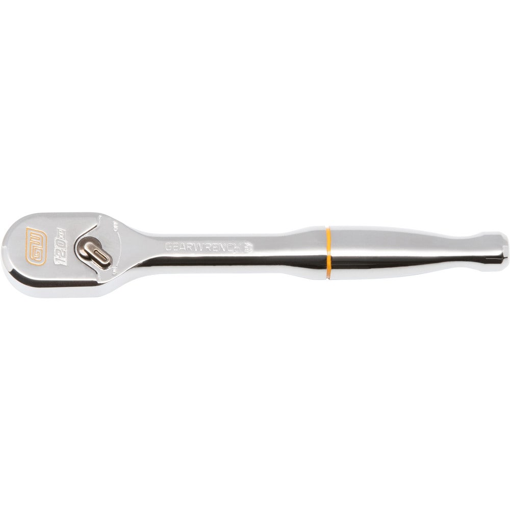 Ratchets; Tool Type: Ratchet; Drive Size: 0.25; Head Shape: Teardrop; Head Features: Reversible; Head Style: Flexible; Material: Alloy Steel; Finish: Polished Chrome; Overall Length (Inch): 5.14