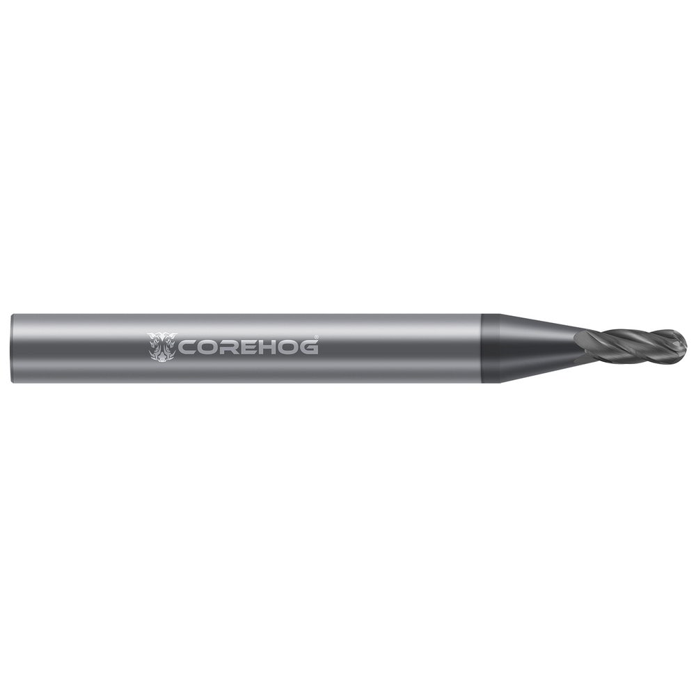 Ball End Mill: 1/4" Dia, 3/4" LOC, 4 Flute, Solid Carbide