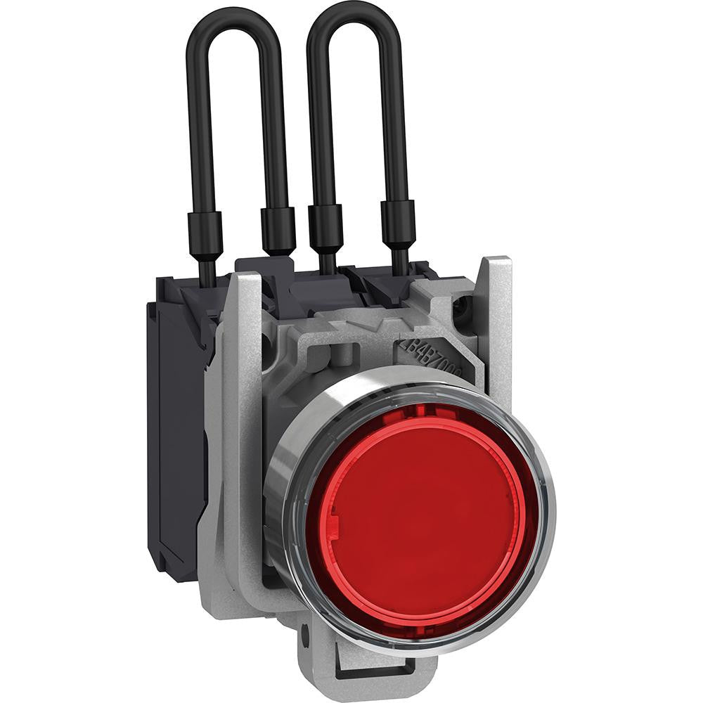 Pilot & Indicator Lights; Pilot Light Type: Press-to-Push Pilot Light; Lamp Type: LED; Light Color: Red; Voltage: 110.00 V, 120.00 V; Overall Diameter: 0.870; Electrical Connection Type: Screw Clamp; Panel Cut-out Diameter: 22 mm