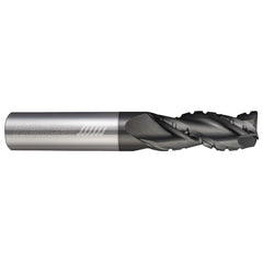 Corner Radius End Mill: 1/8" Dia, 1/4" LOC, 0.0100" Radius, 3 Flute, Solid Carbide