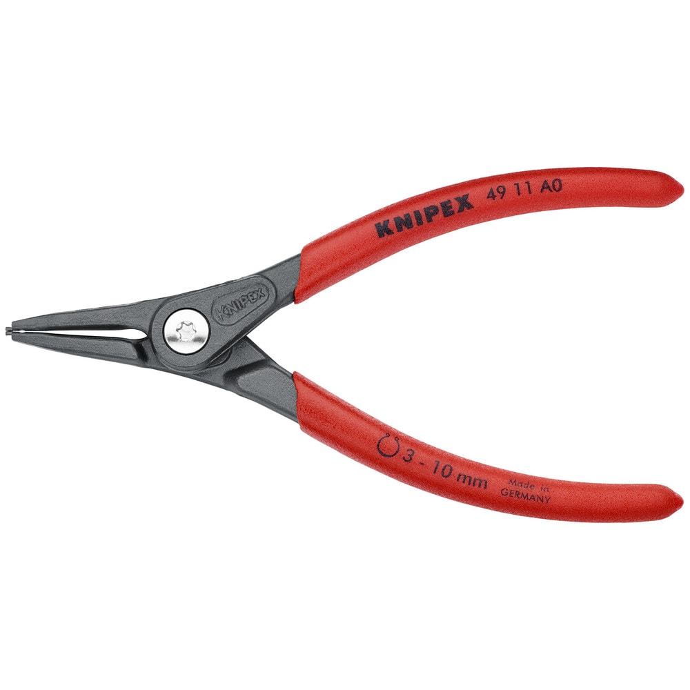 Retaining Ring Pliers; Type: Precision External Snap Ring Pliers; Tip Angle: 0; Ring Diameter Range (Inch): 1/8 to 25/64; Overall Length (Inch): 5-3/4