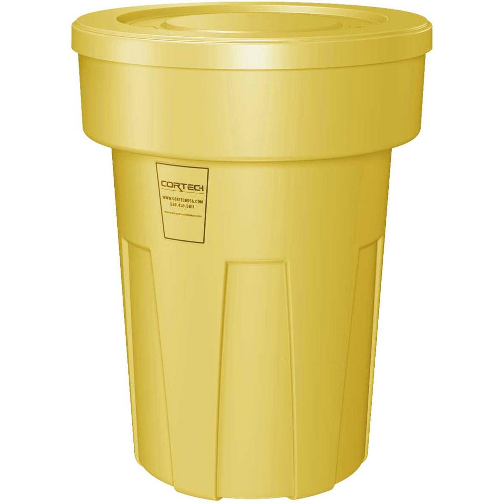 Trash Cans & Recycling Containers; Product Type: Trash Can; Type: Cortech Cobra Trash Can; Container Capacity: 50 Gallons; Container Shape: Round; Lid Type: No Lid; Container Material: Polyethylene; Color: Yellow; Material: Plastic