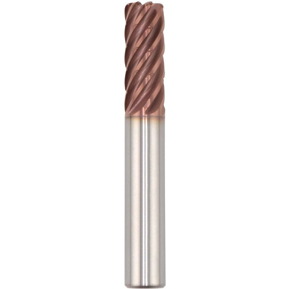 Corner Radius End Mill: 1/2" Dia, 2" LOC, 0.0300" Radius, 7 Flute, Solid Carbide