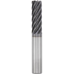 Corner Radius End Mill: 16.00 mm Dia, 40.00 mm LOC, 2.00 mm Radius, 7 Flute, Solid Carbide