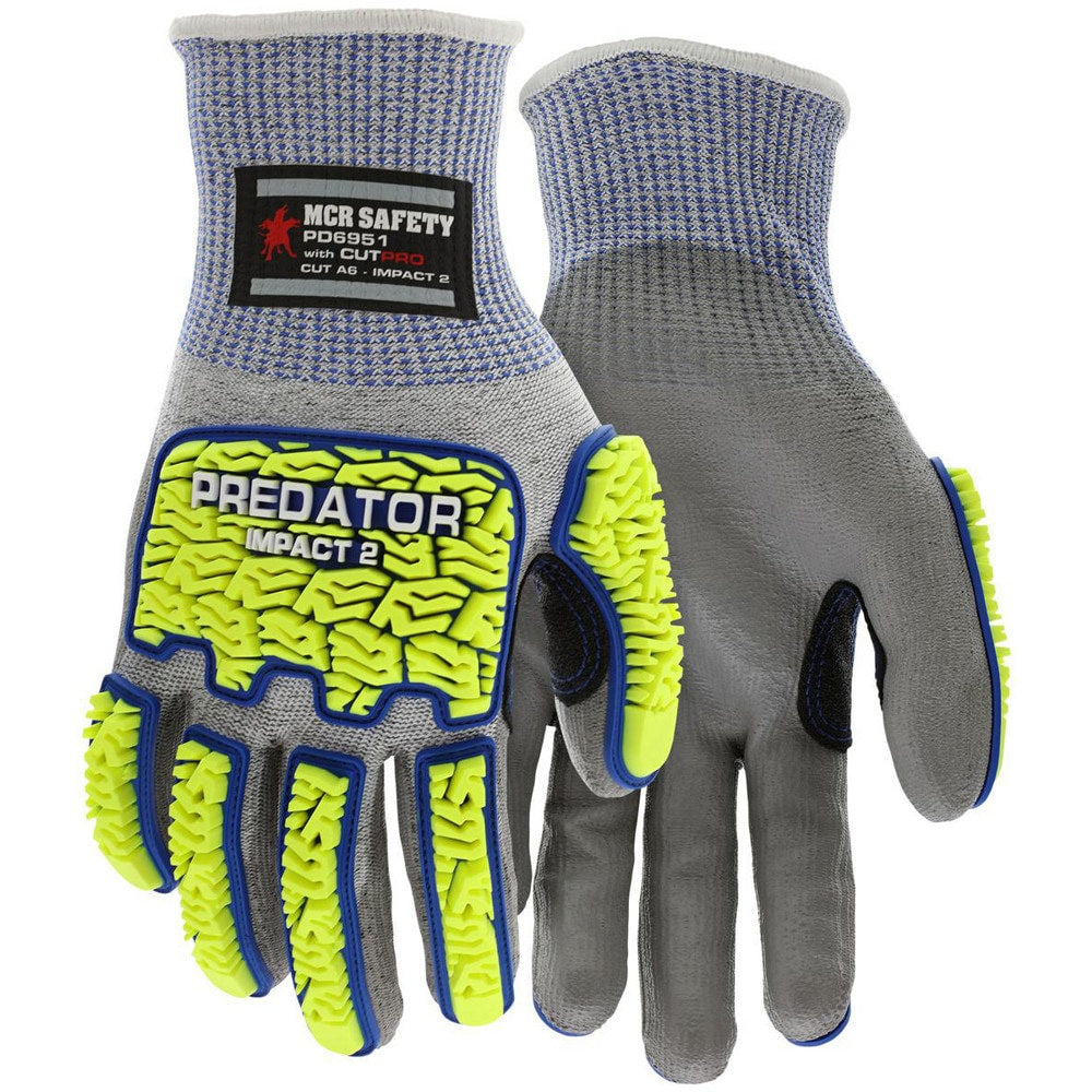 Cut, Puncture & Abrasion-Resistant Gloves: Predator PD6951, Size Large, ANSI Cut A6, ANSI Puncture 4, Polyurethane, HPPE