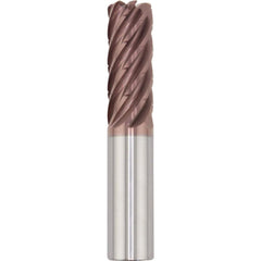 Corner Radius End Mill: 20.00 mm Dia, 50.00 mm LOC, 0.50 mm Radius, 7 Flute, Solid Carbide