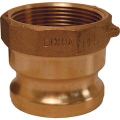 Suction & Discharge Hose Couplings; Type: Type A Adapter; Coupling Type: Cam & Groove; Coupling Descriptor: Adapter x FNPT; Material: Brass; Coupler Size (Fractional Inch): 1/2; Thread Size: 1/2; Hose Size: 1/2