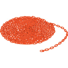 Barrier Rope & Chain; Type: Safety Chain; Snap End Material: None; Hook Fitting Material: None; Color: Orange; Link Type: Straight Link; Rope/ Chain Material: Steel