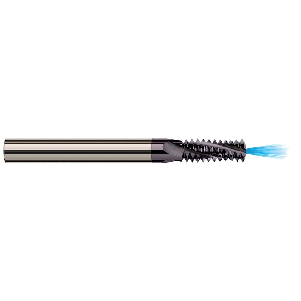 Helical Flute Thread Mill: 4-40, Internal & External, 3 Flute, 0.1250" Shank Dia, Solid Carbide