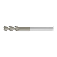 Ball End Mill: 16.00 mm Dia, 41.00 mm LOC, 2 Flute, Solid Carbide