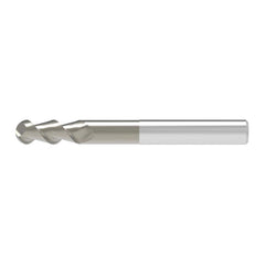 Ball End Mill: 10.00 mm Dia, 26.00 mm LOC, 2 Flute, Solid Carbide