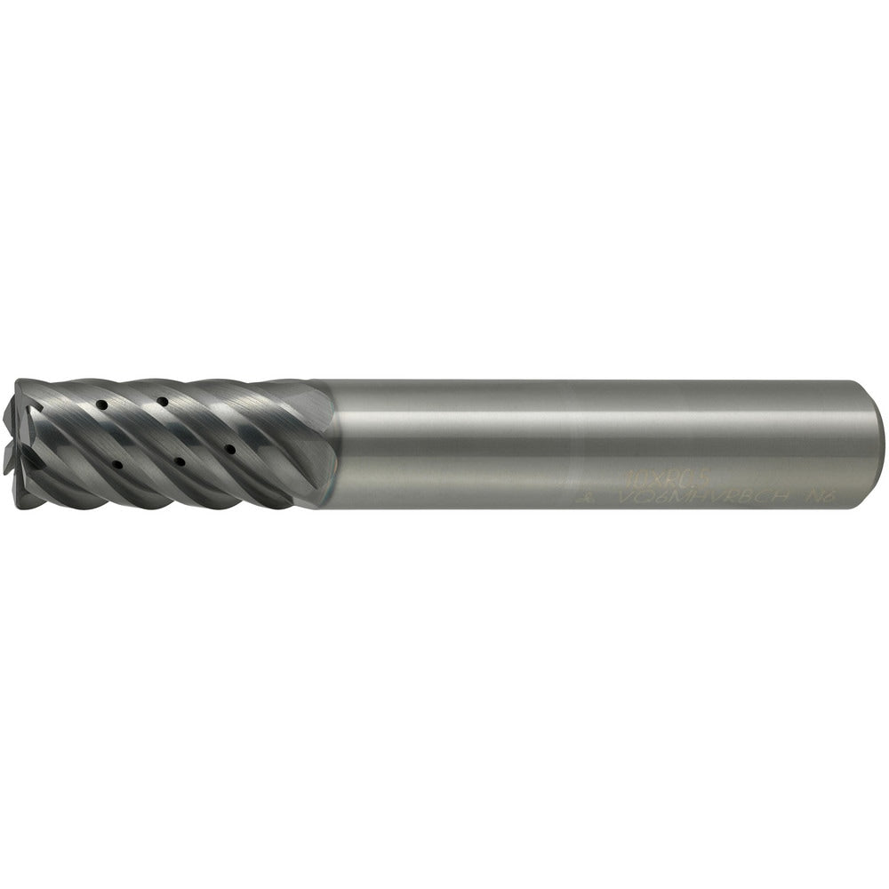 Corner Radius End Mill: 20.00 mm Dia, 38.00 mm LOC, 4.0 mm Radius, 6 Flute, Solid Carbide