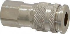 Pneumatic Hose Coupling: 1/4-18" Thread, 1/4" Body Dia, High Flow Interchange