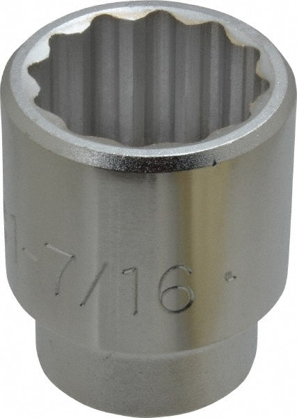 Hand Socket: 3/4" Drive, 1-7/16" Socket, 12-Point