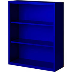 Bookcases; Overall Height: 42; Overall Width: 36; Overall Depth: 13; Material: Steel; Color: Signal Blue; Shelf Weight Capacity: 160