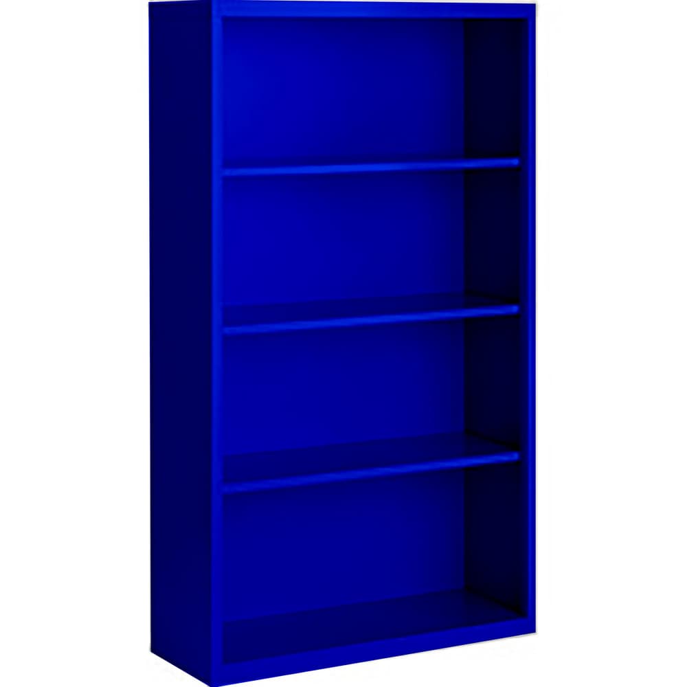 Bookcases; Overall Height: 52; Overall Width: 36; Overall Depth: 13; Material: Steel; Color: Signal Blue; Shelf Weight Capacity: 160