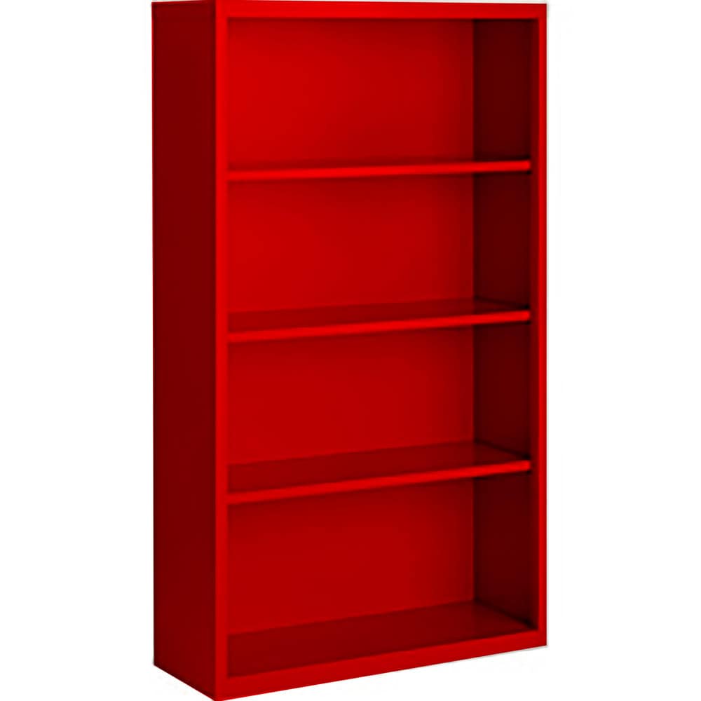 Bookcases; Overall Height: 52; Overall Width: 36; Overall Depth: 18; Material: Steel; Color: Signal Red; Shelf Weight Capacity: 160