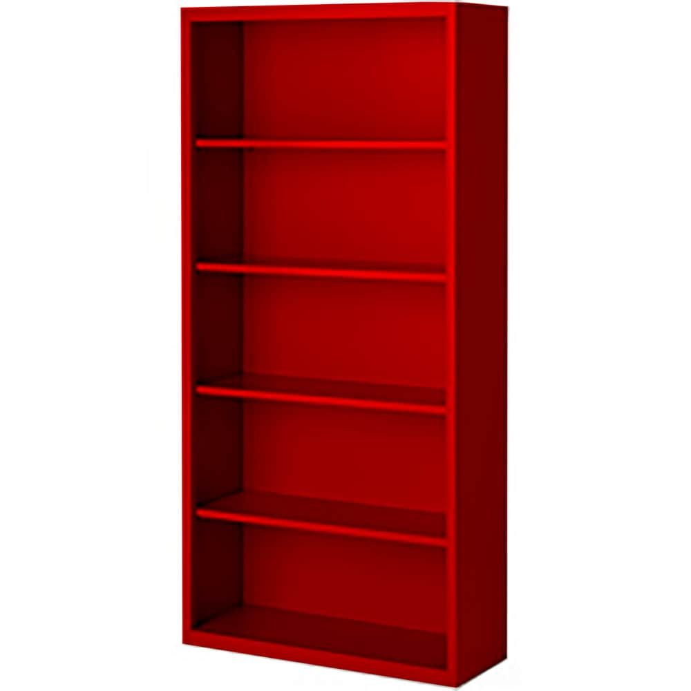 Bookcases; Overall Height: 72; Overall Width: 36; Overall Depth: 18; Material: Steel; Color: Signal Red; Shelf Weight Capacity: 160