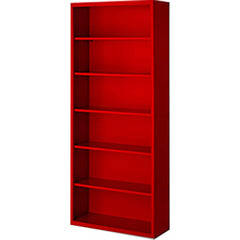 Bookcases; Overall Height: 84; Overall Width: 36; Overall Depth: 13; Material: Steel; Color: Signal Red; Shelf Weight Capacity: 160