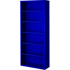 Bookcases; Overall Height: 84; Overall Width: 36; Overall Depth: 13; Material: Steel; Color: Signal Blue; Shelf Weight Capacity: 160