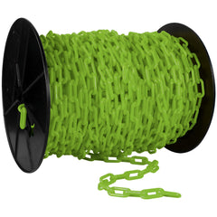 Barrier Rope & Chain; Type: Safety Chain; Snap End Material: Polyethylene, Plastic; Hook Fitting Material: Plastic; Color: Safety Green; Link Type: Straight Link; Rope/ Chain Material: Polyethylene, Plastic