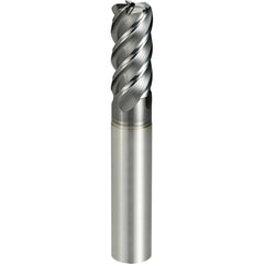 Corner Radius End Mill: 25 mm Dia, 54.00 mm LOC, 4.00 mm Radius, 5 Flute, Solid Carbide