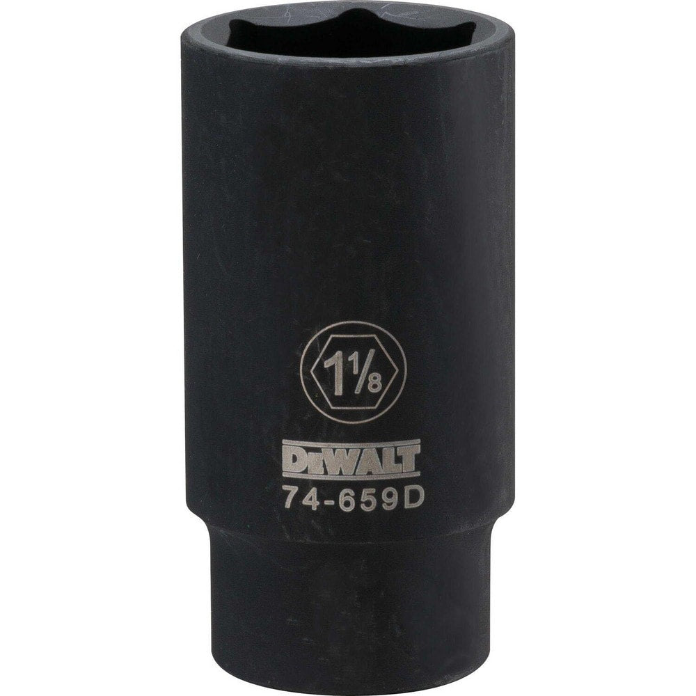 Impact Socket: 1/2" Drive, 1-1/8" Socket, Hex Drive