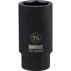 Impact Socket: 1/2" Drive, 1-1/8" Socket, Hex Drive