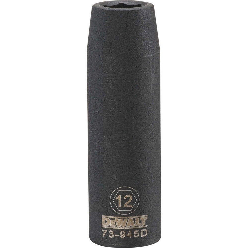 Impact Socket: 1/2" Drive, 12 mm Socket, Hex Drive