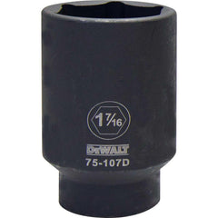 Impact Socket: 1/2" Drive, 1-7/16" Socket, Hex Drive