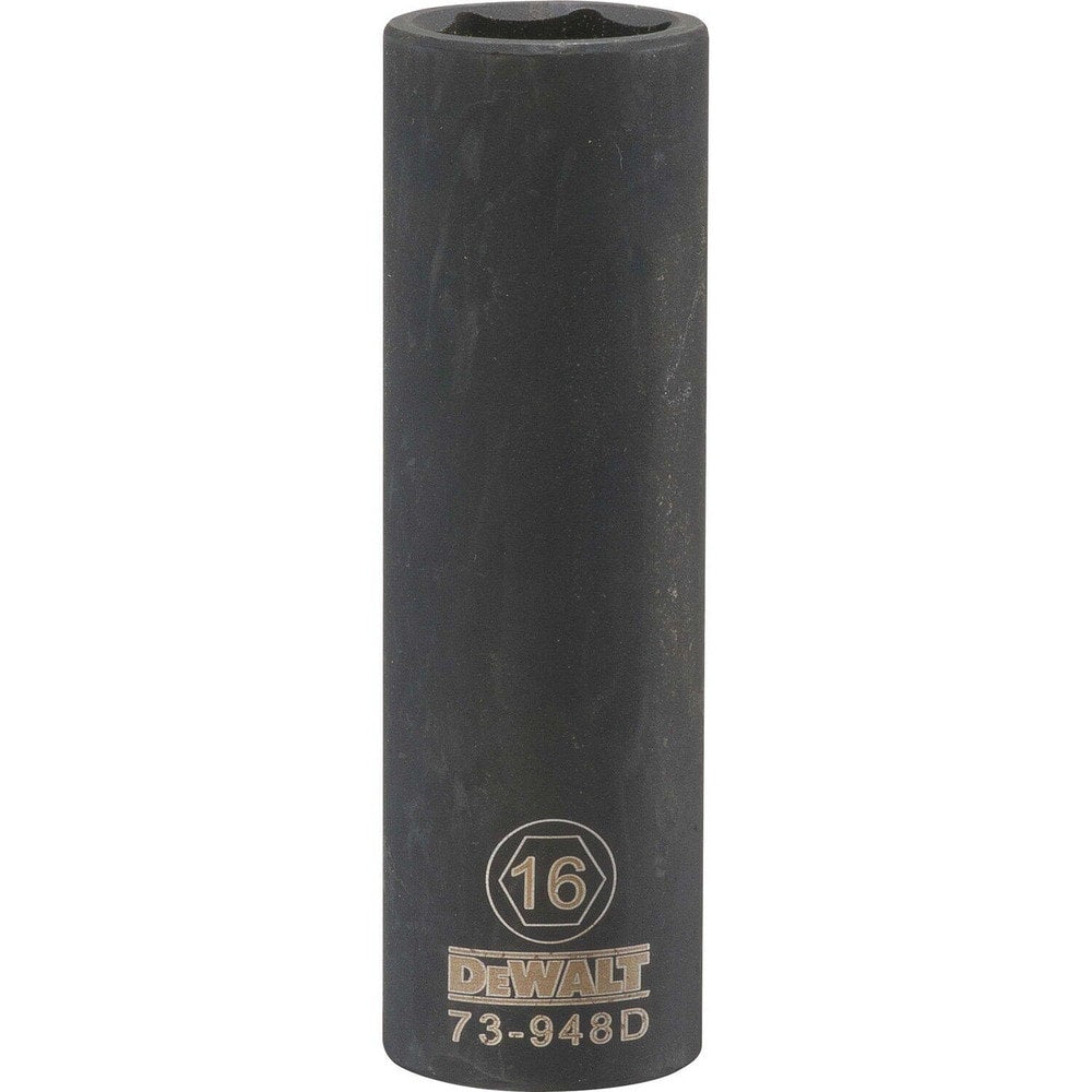 Impact Socket: 1/2" Drive, 16 mm Socket, Hex Drive