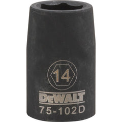 Impact Socket: 1/2" Drive, 14 mm Socket, Hex Drive