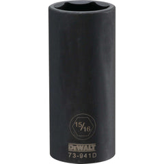 Impact Socket: 1/2" Drive, 15/16" Socket, Hex Drive