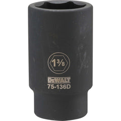 Impact Socket: 3/4" Drive, 1-3/8" Socket, Hex Drive