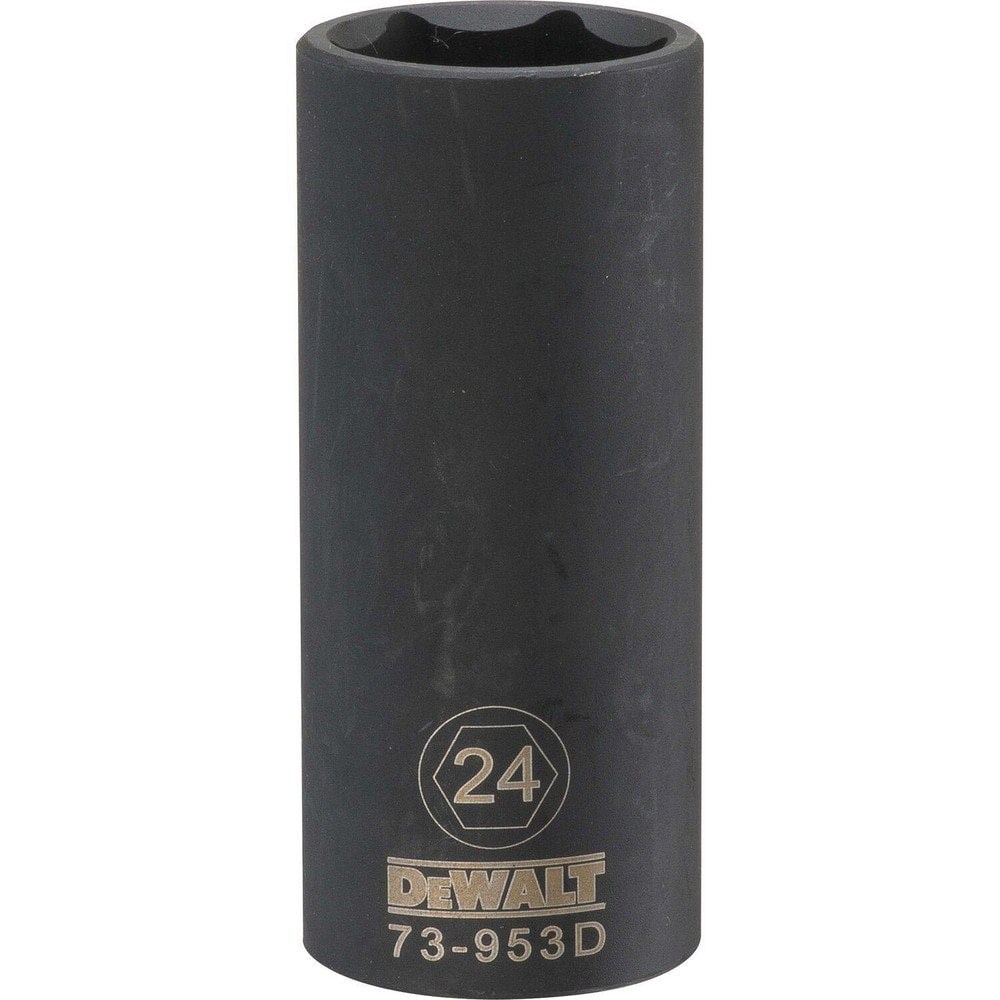 Impact Socket: 1/2" Drive, 24 mm Socket, Hex Drive