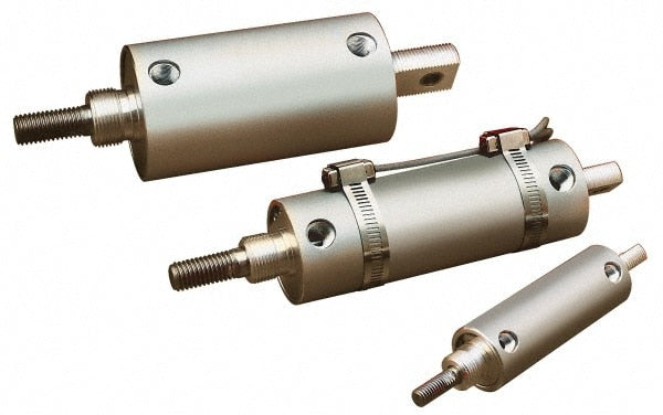 Single Acting Rodless Air Cylinder: 3" Bore, 1" Stroke, 150 psi Max, 1/8-27 NPT Port, Base - Vertical Mount