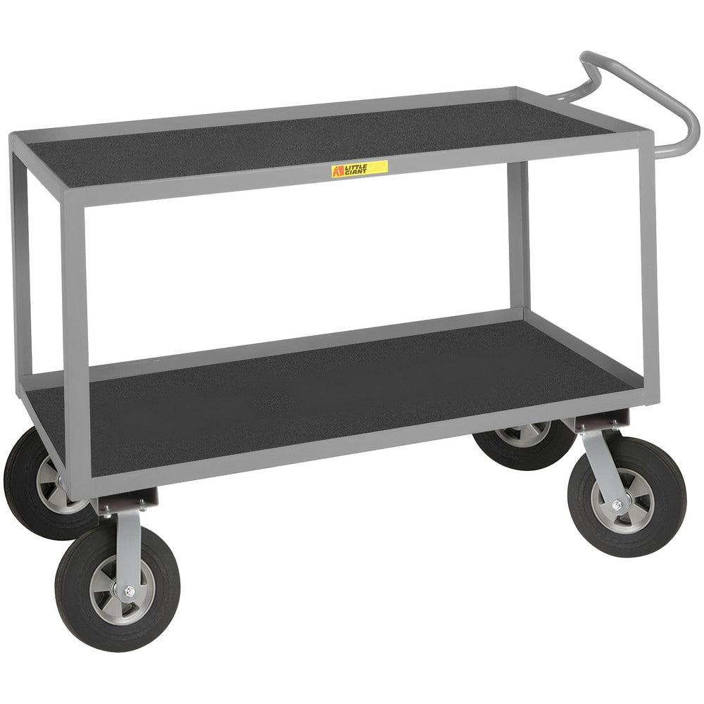 Ergonomic Handle Instrument Utility Cart: 54" Long, 24" Wide, Steel, 1200 lb Capacity, Gray