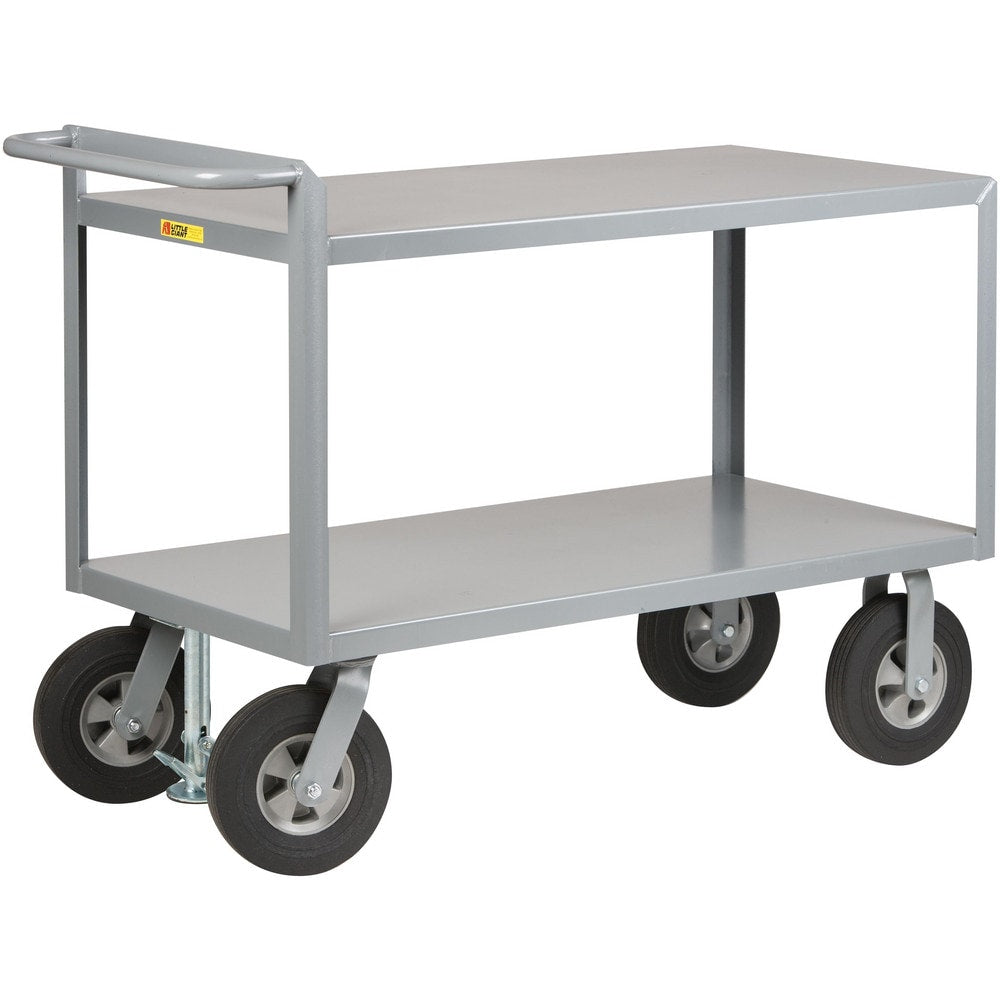 Merchandise Collectors Utility Cart: 42" Long, 24" Wide, Steel, 1500 lb Capacity, Gray