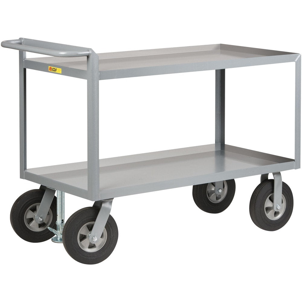 Merchandise Collectors Utility Cart: 42" Long, 24" Wide, Steel, 1500 lb Capacity, Gray