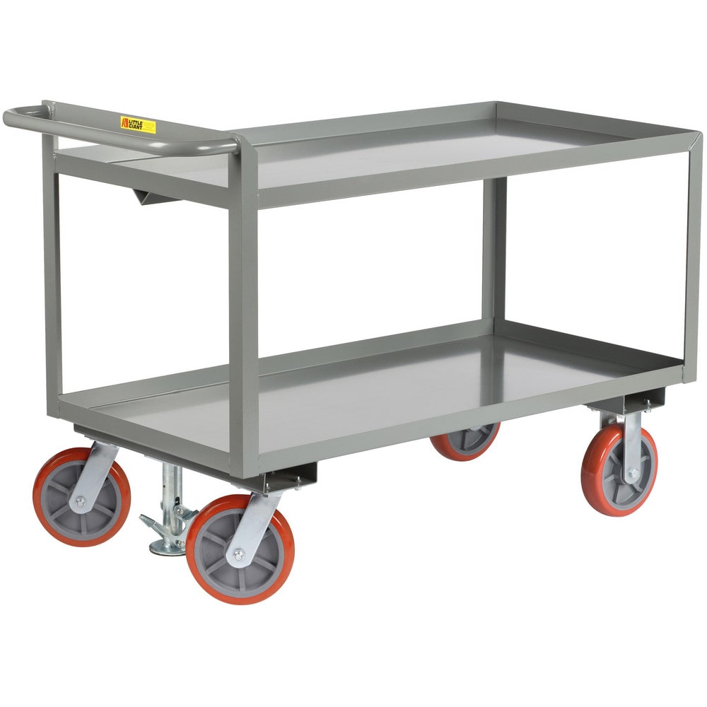 Merchandise Collectors Utility Cart: 66" Long, 30" Wide, Steel, 3600 lb Capacity, Gray