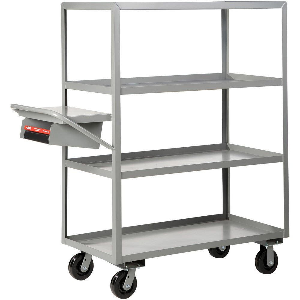 Order Picking Utility Cart: 76" Long, 30" Wide, Steel, 3600 lb Capacity, Gray