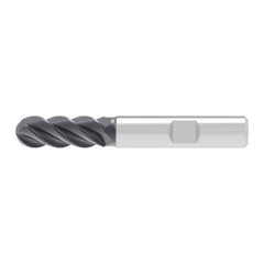 Ball End Mill: 6.00 mm Dia, 13.00 mm LOC, 4 Flute, Solid Carbide