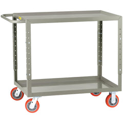 Welded Service Utility Cart: 54" Long, 24" Wide, Steel, 1200 lb Capacity, Gray